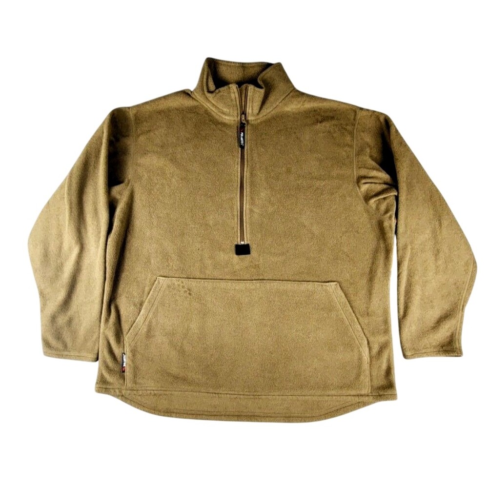 Polartec Sweatshirt Mens XL Brown 1/4 Zip Fleece Pullover USMC Marine Corps